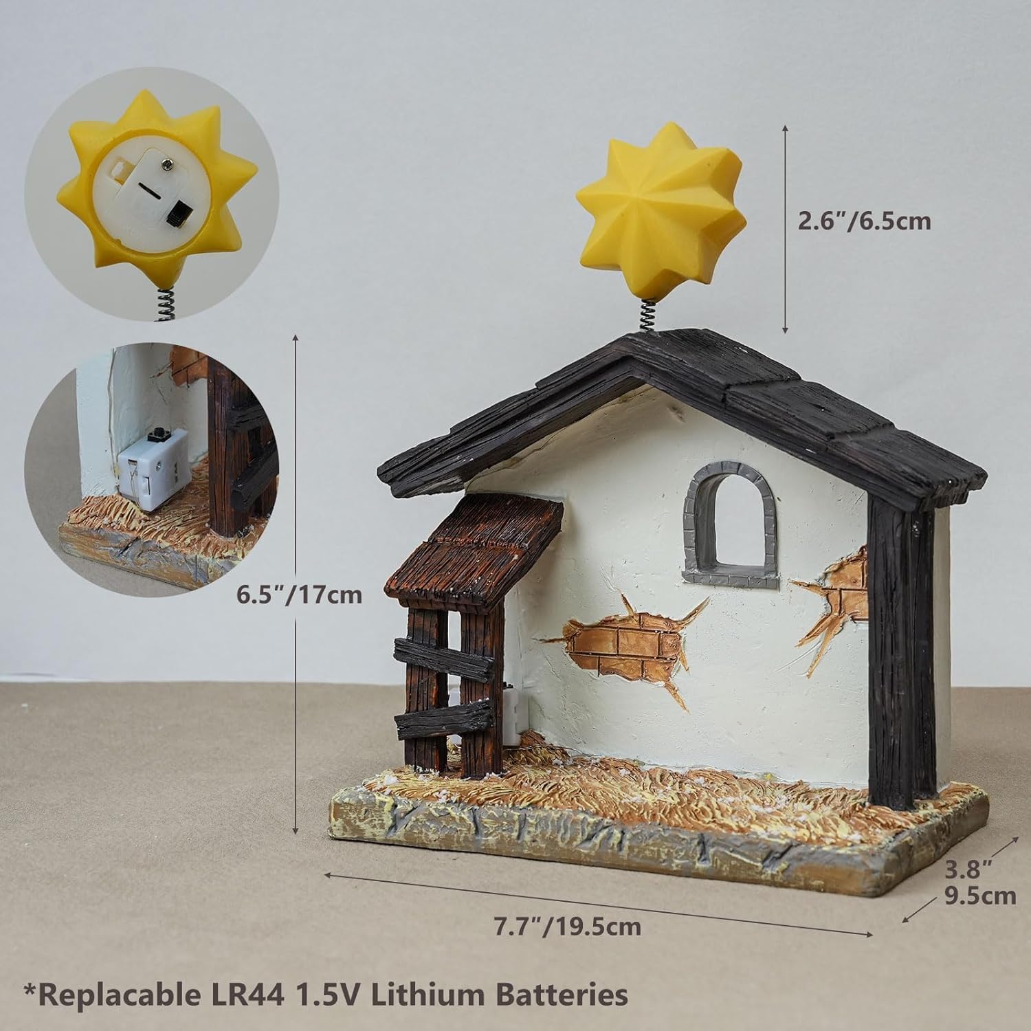 Nativity Set Indoor Christmas Decoration- 13 Pieces Nativity Scene with Manger for Nativity Scene Indoor Use, The Nativity Story Figures- Christian Religious Nativity Sets & Figures (Classic)