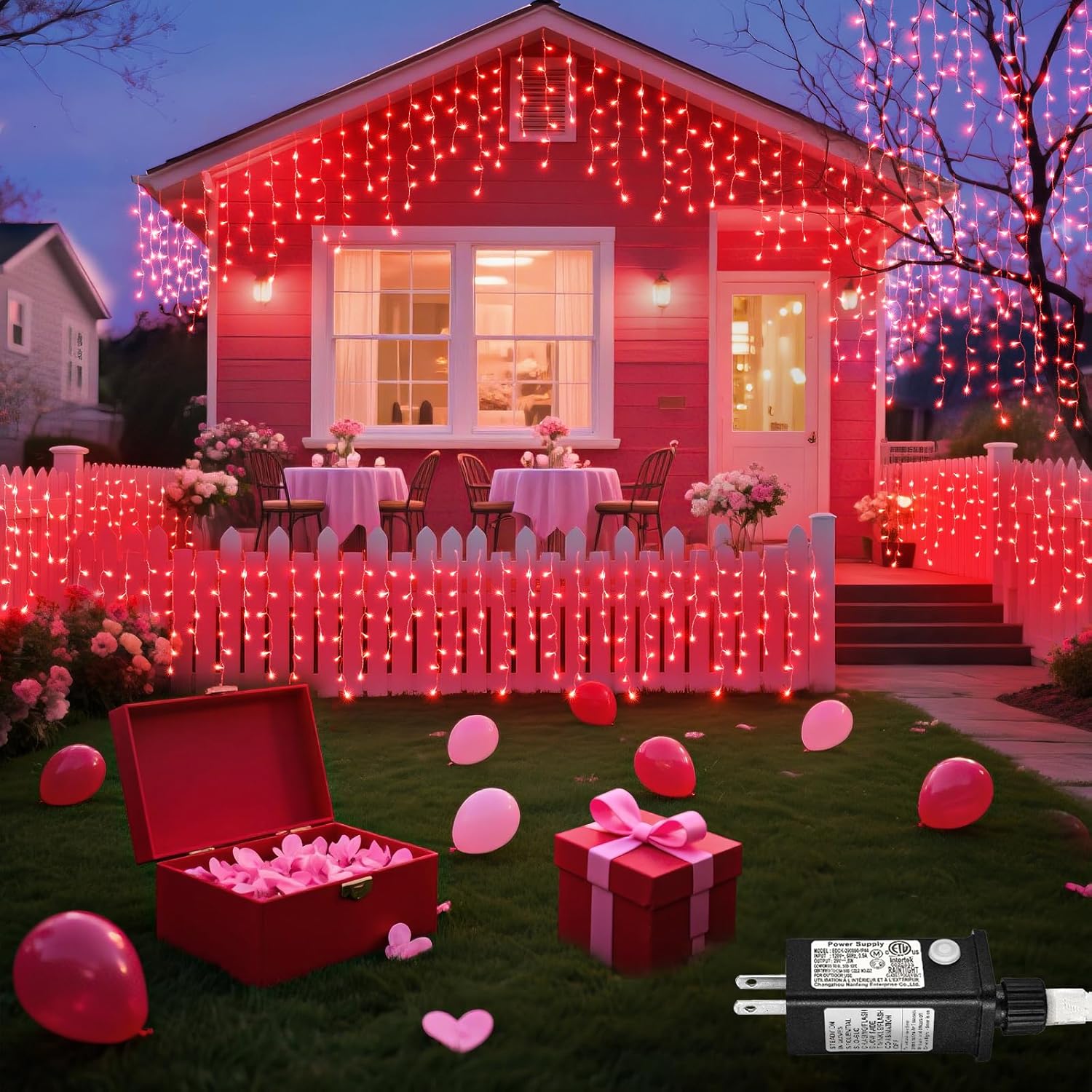 Warm White Christmas Lights Outdoor, 66ft 640 LED Icicle Lights for Outside House with Connectable Clear Wire 8 Modes Timer, Plug in Waterproof for Eaves Yard Party Indoor Holiday Decoration